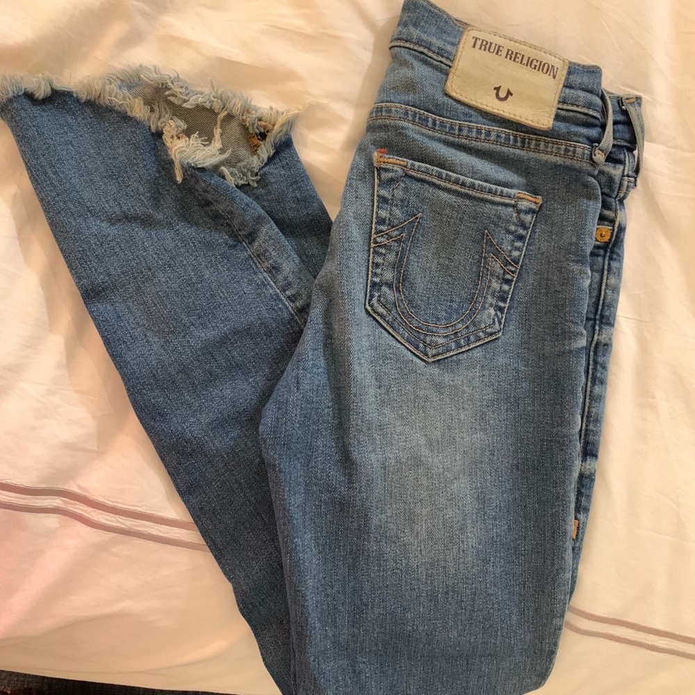 True Religion mid-rise super skinny jeans